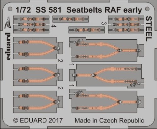 Przejdź do produktu EDUARD SS581 - 1:72 Seatbelts RAF early - Steel