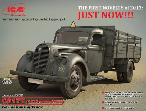 Przejdź do produktu ICM 35413 - 1:35 G917T (1939 production) German Army Truck