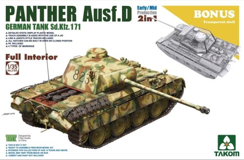 Przejdź do produktu TAKOM 2103 - 1:35 Panther Ausf. D Early/Mid Production w/ full interior