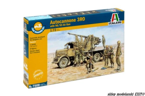Przejdź do produktu ITALERI 7508 - 1:72 Autocannone RO3 With 90/53 AA Gun w/ 8 figures