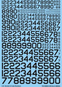 TECHMOD 48806 - 1:48 US Serials & Code Numbers Black