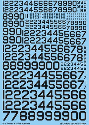 Przejdź do produktu TECHMOD 48806 - 1:48 US Serials & Code Numbers Black