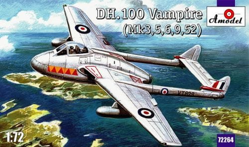 Przejdź do produktu AMODEL 72264 - 1:72 DH.100 Vampire Mk. 3/5/6/9/52