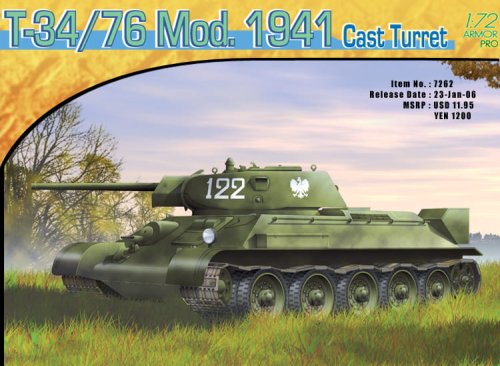 Przejdź do produktu DRAGON 7262 - 1:72 T-34/76 Mod. 1941 Cast Turret