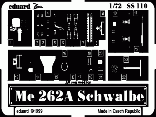 Przejdź do produktu EDUARD SS110 - 1:72 Me 262A Schwalbe