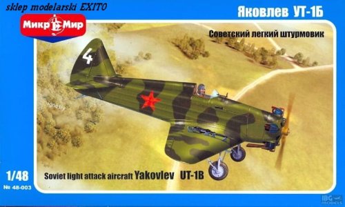 Przejdź do produktu MIKROMIR 48003 - 1:48 Yakovlev UT-1B Soviet Light Atack Aircraft