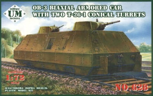 Przejdź do produktu UNIMODELS 628 - 1:72 OB-3 Biaxial armored car with two T-26-1 conical turrets