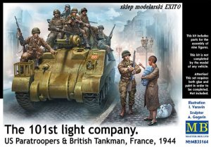 MASTER BOX 35164 - 1:35 101st Light Company US Paratroopers & British Tankman France 1944