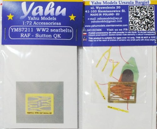 Przejdź do produktu YAHU YMS7211 - 1:72 WW2 RAF Sutton QK  pasy fototrawione