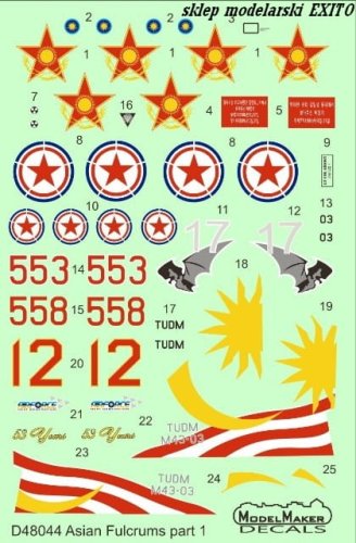 Przejdź do produktu MODELMAKER D48044 - 1:48 Asian Fulcrums part 1 Malaysia , Kazakhstan , North Korea