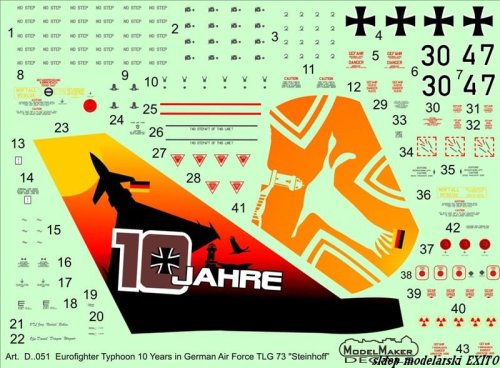 Przejdź do produktu MODELMAKER D48051 - 1:48 Eurofighter Typhoon 10 Years in German Air Force TLG 73 Steinhoff