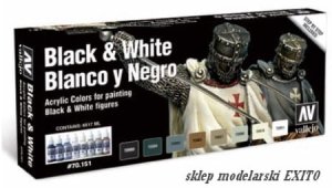 VALLEJO 70151 - Black and White - Model Color Set