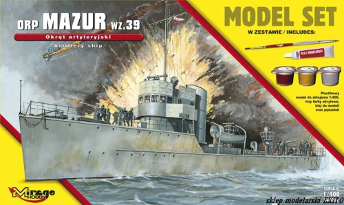 Przejdź do produktu MIRAGE 840062 - 1:400 ORP Mazur 1939 Okręt Artyleryjski - Model Set