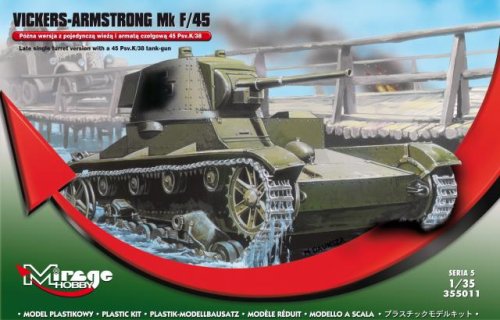 Przejdź do produktu MIRAGE 355011 - 1:35 Vickers-Armstrong Mk F/45 wersja późna z pojedynczą wieżą