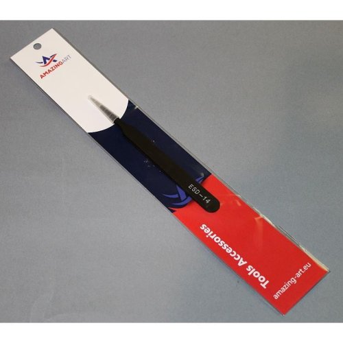 Przejdź do produktu AMAZING ART ESD14 - Pęseta precyzyjna antystatyczna 12 cm