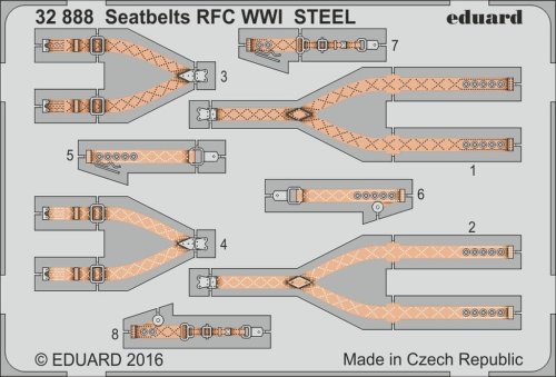 Przejdź do produktu EDUARD 32888 - 1:32 Seatbelts RFC WWI - Steel