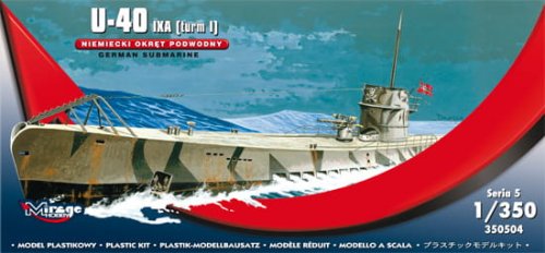 Przejdź do produktu MIRAGE 350504 - 1:350 U-40 IXA (turm I) Niemiecki okręt podwodny