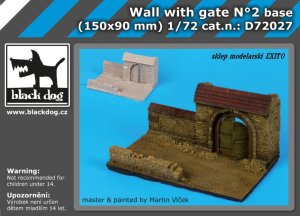 BLACK DOG D72027 - 1:72 Wall with gate N°2 base (150 x 90 mm)