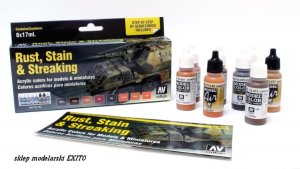 VALLEJO 70183 - Rust, Stain & Streaking - Model Color Set 