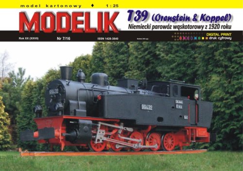 Przejdź do produktu MODELIK 1607 - 1:25 T39 Orenstein & Koppel - German narrow gauge locomotive 1920