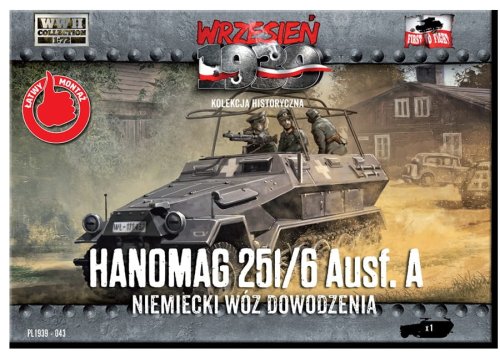 Przejdź do produktu FIRST TO FIGHT 043 -  Wrzesień 1939 - 1:72 Hanomag 251/6 Ausf.A Niemiecki wóz dowodzenia - Gazetka w zestawie z modelem