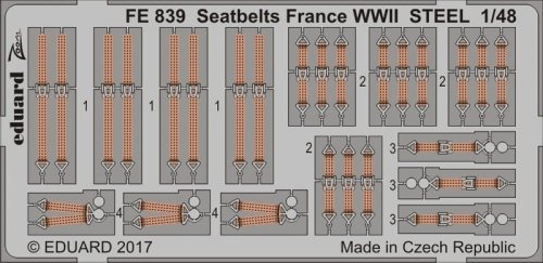 Przejdź do produktu EDUARD FE839 - 1:48 Seatbelts France WWII - Steel
