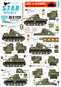 STAR DECALS 35-C1120 - 1:35 Lee in Burma. British M3 Lee in Burma 1944-45.