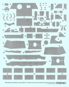 MENG MODEL SPS050 - 1:35 Sd.Kfz.171 Panther Ausf.A Late Production Zimmerit Decal Type 1