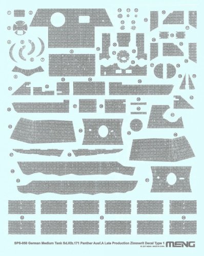 Przejdź do produktu MENG MODEL SPS050 - 1:35 Sd.Kfz.171 Panther Ausf.A Late Production Zimmerit Decal Type 1