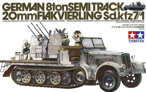 Przejdź do produktu TAMIYA 35050 - 1:35 German 8Ton Semi Track 20mm Flakvierling Sd.kfz 7/1