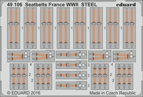 Przejdź do produktu EDUARD 49106 - 1:48 Seatbelts France WWII - Steel