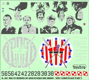 MODELMAKER D72087 - 1:72 MiG-29 Heroes of Kościuszko Squadron new paint scheme part I