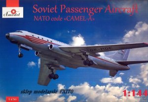 AMODEL 1450 - 1:144 Tupolev Tu-104 - Soviet Passenger Aircraft NATO code Camel-A