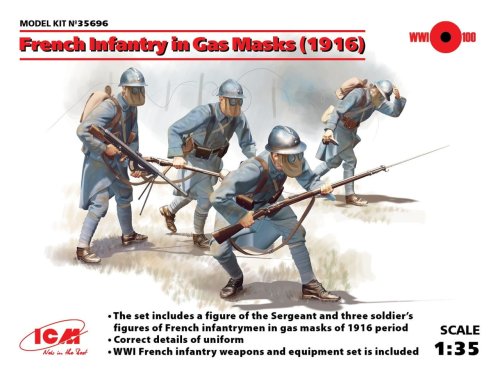 Przejdź do produktu ICM 35696 - 1:35 French Infantry in Gas Masks (1916)