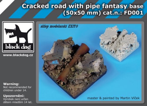 Przejdź do produktu BLACK DOG FD001 - Cracked road with pipe base fantasy base 50x50 mm