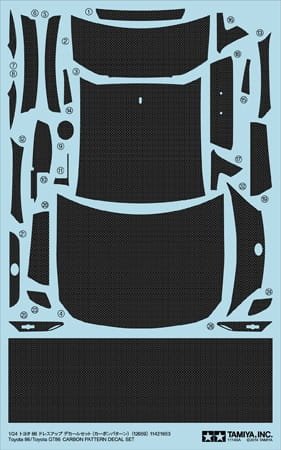 Przejdź do produktu TAMIYA 12659 - 1:24 Toyota 86/GT86 Carbon Pattern Decal Set