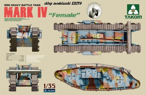 Przejdź do produktu TAKOM 2009 - 1:35 Mark IV Female - WWI Heavy Battle Tank