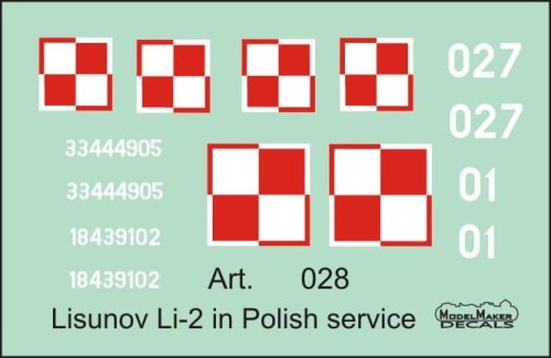 Przejdź do produktu MODELMAKER D144028 - 1:144 Li-2 in Polish service