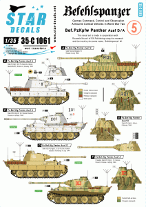 STAR DECALS 35-C1061 - 1:35 Befehlspanzer # 5. Bef.PzKpfw Panther Ausf D and A.