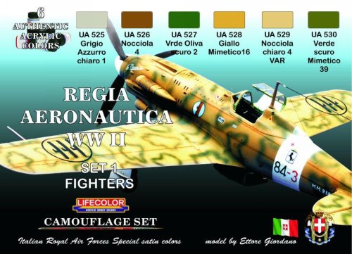 Przejdź do produktu LIFECOLOR CS 19 - Regia Aeronautica WW II - Set 1 Fighters