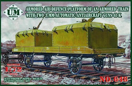 Przejdź do produktu UNIMODELS UM-MT 648 - 1:72 Armored Air Defense Platform an armored train with two 37mm AA guns 61-K