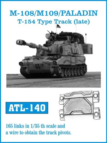 Przejdź do produktu Friulmodel ATL-140 - 1:35 Metalowe gąsienice M108 / M109 / Paladin T154 type