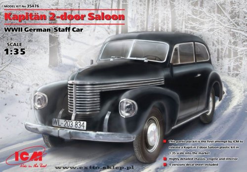 Przejdź do produktu ICM 35476 - 1:35 Opel Kapitan 2-door Saloon - WWII German Staff Car