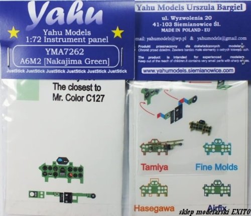 Przejdź do produktu YAHU YMA7262 - 1:72 A6M2 ( Nakajima Green ) tablica przyrządów