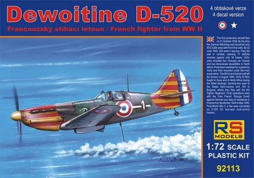 Przejdź do produktu RS MODELS 92113 - 1:72 Dewoitine D-520