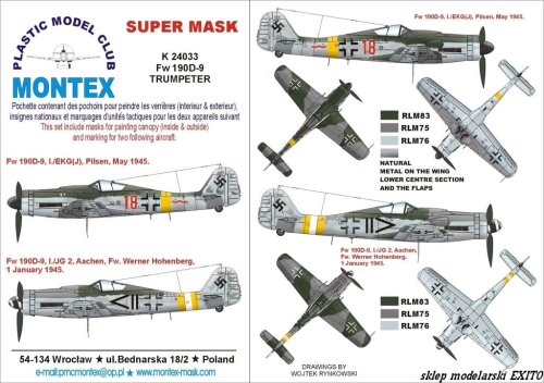 Przejdź do produktu MONTEX K24033 - 1:24 Focke Wulf Fw-190 D-9