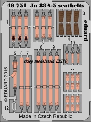 Przejdź do produktu EDUARD 49751 - 1:48 Ju 88A-5 seatbelts