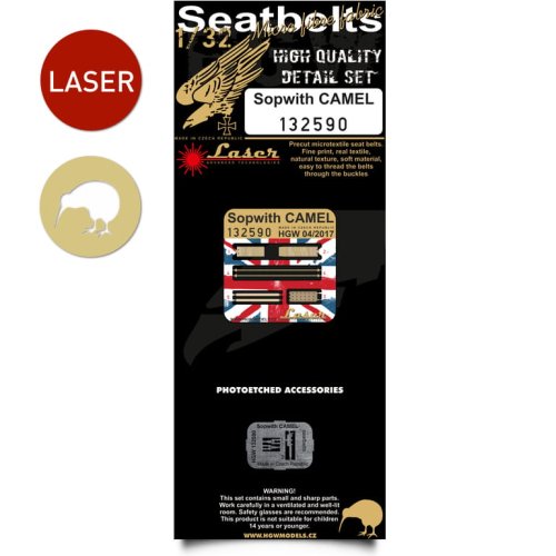 Przejdź do produktu HGW 132590 - 1:32 Sopwith Camel seatbelts