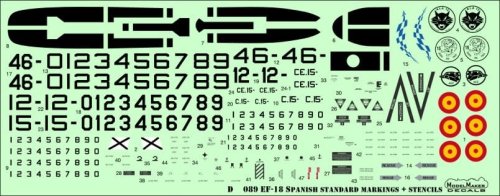 Przejdź do produktu MODELMAKER D72089 - 1:72 F/A-18 Spain Standard Markings + Stencils