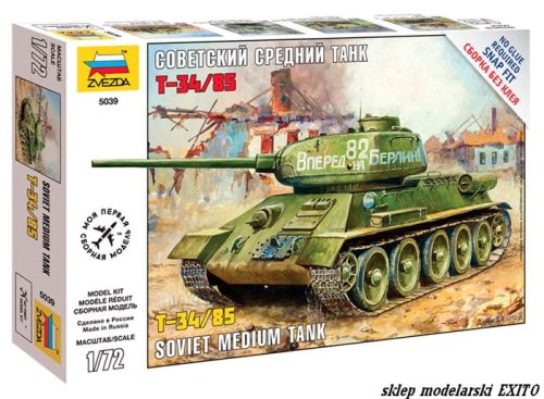 Przejdź do produktu ZVEZDA 5039 - 1:72 T-34/85 Soviet Medium Tank